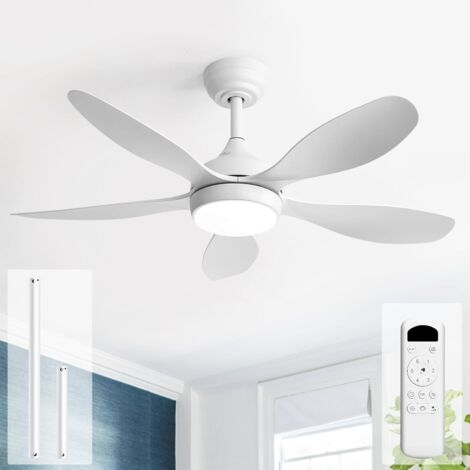 Deckenventilator mit Licht und Fernbedienung, 107 cm, leiser Gleichstrom, reversibel, Timer, 6 Geschwindigkeitsstufen, LED-Licht, Deckenventilator für Wohn- und Schlafzimmer (1/5)