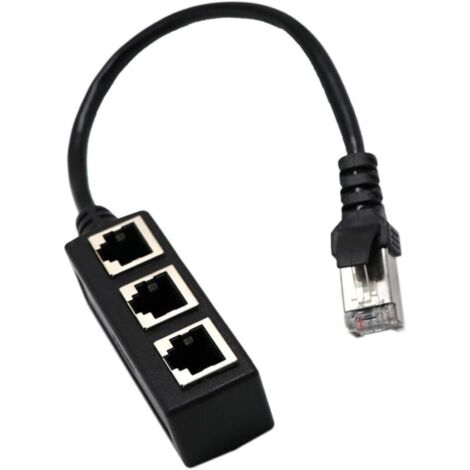 RJ45-Ethernet-Splitterkabel, 1 Stecker auf 3 Buchsen (LAN-Anschlüsse), Ethernet-Splitter-Adapter für Cat5, Cat5e, Cat6, Cat7, 3-Port-Ethernet-Verlängerungskabel, Netzwerkverlängerung