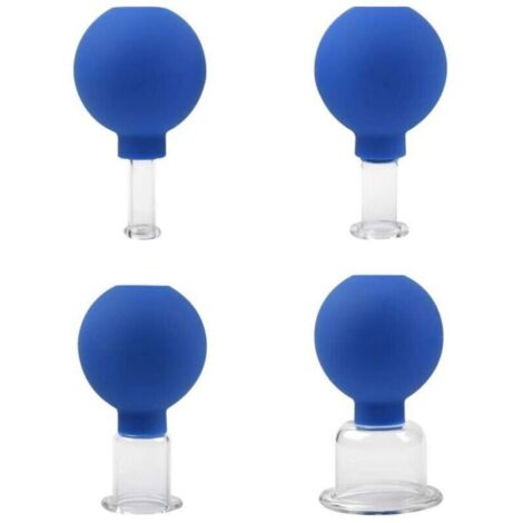 Set mit 4 verschiedenen Größen von Glas-Saugbechern, Massagebecher, Anti-Cellulite-Becher, Saugbecher für Kopf-, Gesichts- und Körpermassage, 4-teilig (1/5)