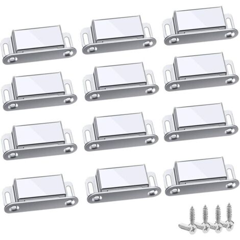 12-teiliger Magnetverschluss – Edelstahl 304 – Haltekraft bis zu 10 kg – Für Schubladen und Schranktüren – 45 mm – 12 Stück (1/5)