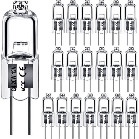 Halogenbirnen G4 20W 12V Typ 2 Stiftsockel Ersatz für Landschaft unter Kabinett Puck Lichtschienenbeleuchtung dimmbar (10Pack)
