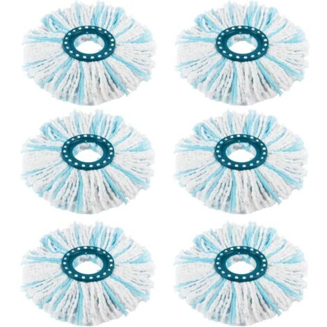 Set mit 6 Ersatzköpfen für den Leifheit Clean Twist Disc Mop/Clean Twist Disc Mop Ergo, Mikrofasermopp für alle Bodenarten, Doppelfasermopp mit effizienter Saugfähigkeit (1/5)