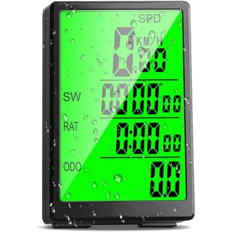 Sollbry Kabelloser Fahrradcomputer, Tachometer mit 31 Funktionen, 7,6 cm großer Bildschirm, wasserdichter Fahrrad-Tachometer, kabellos, automatisches Aufwachen, Tachometer, Kilometerzähler