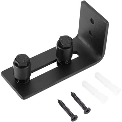 Bodenführung für Schiebetüren, Bodenführung für Türen, Bodenschiene für Scheunentore, verstellbare Bodenführung aus Karbonstahl zur Wandmontage mit Gleitbodenhalterung (Doppelrolle) (1/5)