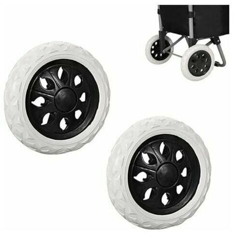 2 Stück Einkaufswagen Räder Ersatz, Ersatz Ersatzrollen Einkaufswagen, Einkaufswagen Caster Räder, Geeignet für Einkaufswagen, Kombis, Gepäckwagen, Rollstühle (1/5)
