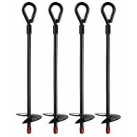 15-Zoll-Erdanker aus massivem Stahl – Set mit 4 Ankern für 5-Zoll-Bohrer – Schnelle Installation in harten Lehmböden