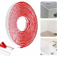 GABRIELLE Flexible selbstklebende Zierleiste, 5 m, wasserfest, viertelrunde Zierleiste, PVC, selbstklebend, viertelrund, weißes PVC, viertelrund, Kunststoff-PVC-Quadrant für Wandverbindungen, Größe S,