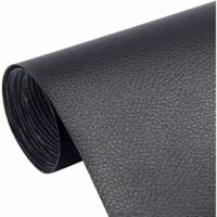 selbstklebende Lederflicken, strapazierfähiges Kunstleder, abriebfest, geeignet für Autositze und Sofas (20 x 30 cm, Schwarz)