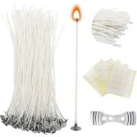 Packung mit 100 vorgewachsten Kerzendochten, 15 cm – Naturbaumwollfäden – Inklusive Dochtrohlingen für die Kerzenherstellung – Jormfte