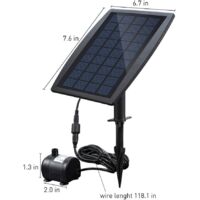 Bürstenlose Solarwasserpumpe für Teiche, Solarwasserpumpe für Springbrunnen mit Solarpanel 9V 2,5W 200L/H.