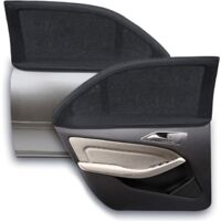 4-teiliges Sonnenschutzset für Autos – Sonnenschutzsocken für Front- und Heckscheibe – Blockiert UV-Strahlen – Universell für Limousinen und SUVs – Schwarz