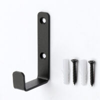 Set mit 4 robusten Wandhaken, J-förmigen Garagenhaken, universellen schwarzen Schraubhaken, robusten Schraubhaken, Garagenhaken, Wandhaken, robusten Wandhaken