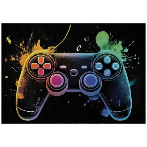 Papier peint décoratif coloré pour enfants, motif gaming – 150 x 105 cm Wallarena