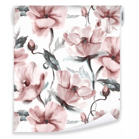 Papier peint fleurs pivoines 3D déco murale chambre salon rose – rouleau 0,5 x 10 m intissé Wallarena