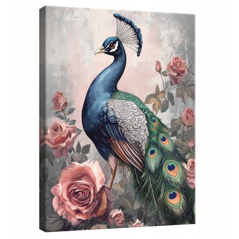Peinture pour salon chambre cuisine grue nature oiseaux sur toile Murale 100x70