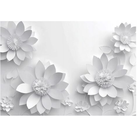 Papier peint panoramique fleurs 3D abstrait intissé 300x210 cm mural salon chambre design moderne