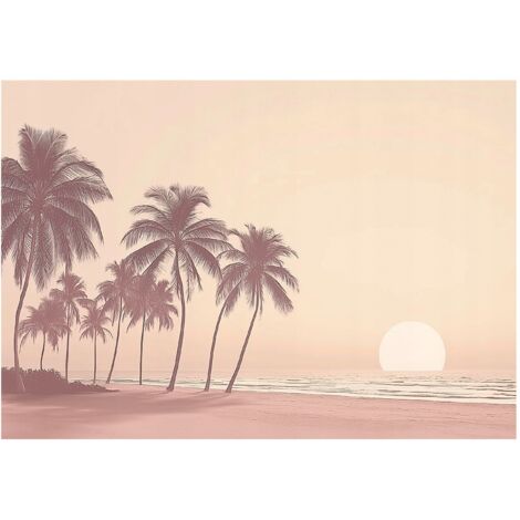 Papier peint panoramique plage palmiers nature intissé 350x250 cm mural salon chambre déco murale exotique (1/5)