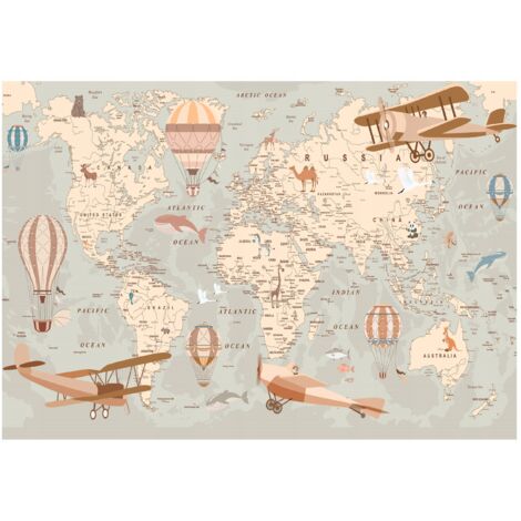 Papier peint panoramique pour enfants avec motif animalier, décoration murale pour chambre d'enfant – 200 x 140 cm Wallarena