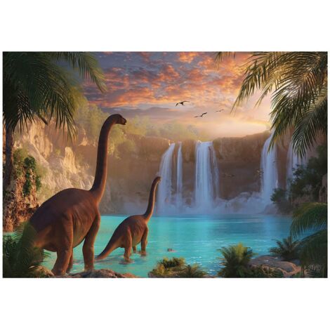 Papier peint mural dinosaures garçon enfant intissé grand format design intérieur chambre enfant pas cher 350x250 cm