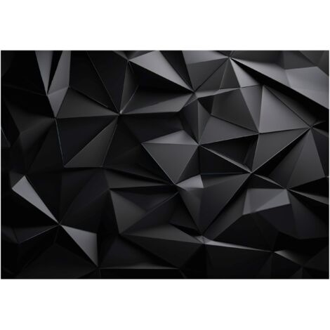 Papier peint mural abstraction 3D noire intissé grand format design intérieur salon chambre pas cher 150x105 cm