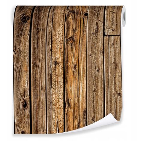 Papier peint vieilles planches bois 3D imitation déco murale loft – rouleau 0,5 x 10 m intissé Wallarena