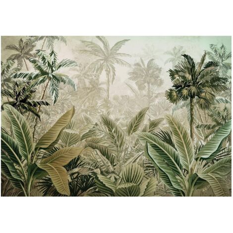 Papier peint jungle colorée motifs animaux décoration murale UV pour chambre à coucher – 150 x 105 cm Wallarena