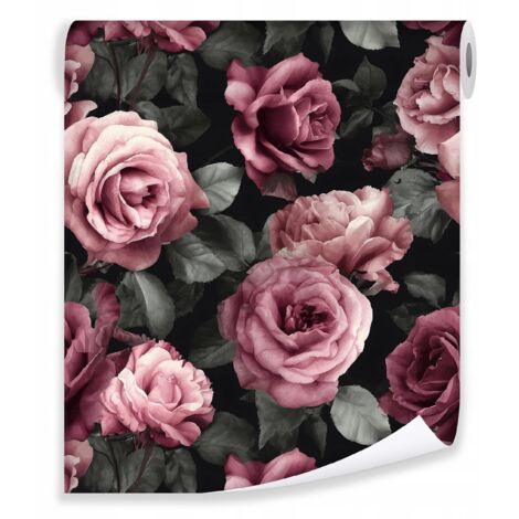 Papier peint fleurs roses nature romantique Papier peint molletonné salon chambre  coucher