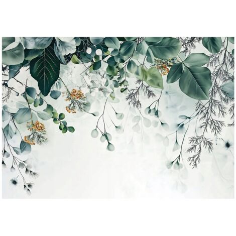 Papier peint panoramique avec motif de lierre vert suspendu, intissé, pour la décoration du salon – 250 x 175 cm Papier peint intissé Wallarena