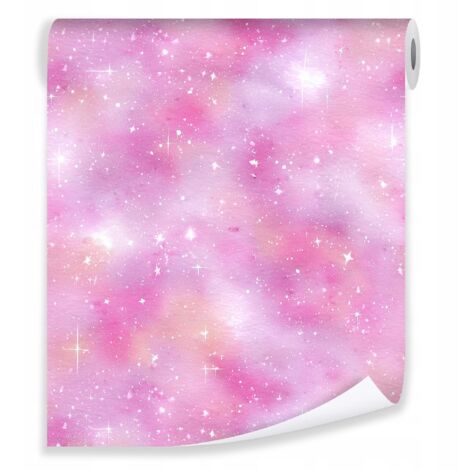 Papier peint pour enfants étoiles roses sur molleton Papier peint pour chambre d'enfant