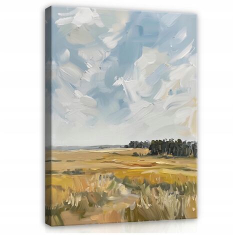 tableau paysage nature peint sur toile pour chambre salon 60x40 (1/3)