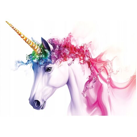 Papier peint enfant fille licorne 300x210 cm mural chambre enfant déco murale