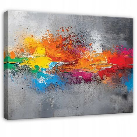 tableau gris abstrait loft pour chambre salon cuisine sur toile 120x80