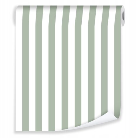 Papier peint vert rayures scandinave sur Papier peint molletonné salon chambre coucher