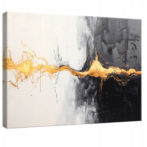 Peinture pour chambre salon cuisine abstraite or sur toile Murale 100x70