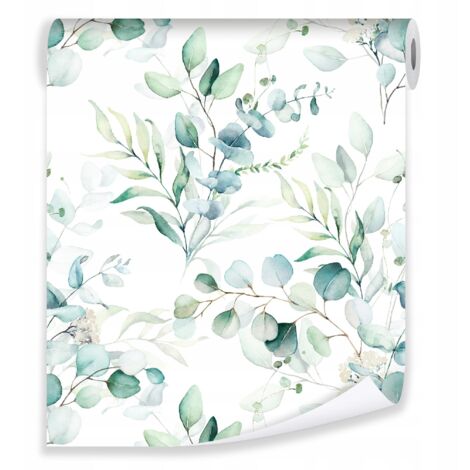 Papier peint feuilles vertes 3D motif floral déco murale nature salon chambre – rouleau 0,5 x 10 m intissé Wallarena