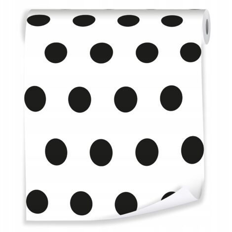 Papier peint blanc à pois blancs pour décorer les murs d'une chambre d'enfant ou d'un salon – rouleau 0,5 x 10 m, papier peint intissé écologique Wallarena