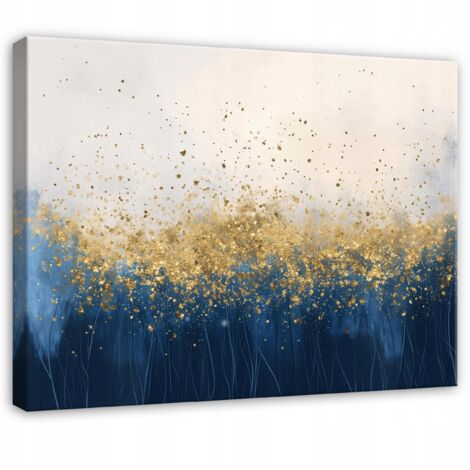 Peinture abstraite glamour or pour chambre salon cuisine sur toile 60x40 (1/3)