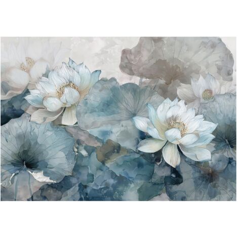 Papier peint mural fleurs béton loft abstrait intissé grand format design intérieur salon chambre pas cher 150x105 cm (1/5)