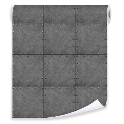 Papier peint béton gris 3D effet loft déco murale industriel – rouleau 0,5 x 10 m intissé Wallarena