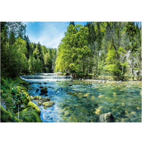 Papier peint panoramique cascade effet 3D décoration murale moderne colorée – 200 x 140 cm Wallarena