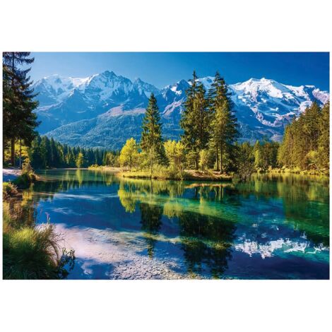 Papier peint mural montagnes paysage nature lac intissé grand format design intérieur salon chambre pas cher 400x280 cm