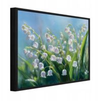 cadre noir tableau perce-neige fleurs salon chambre 120x80