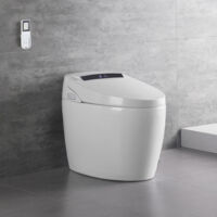 WC im japanischen Stil, stehend - Wassersparende Toilettenspülung, Beheizter verstellbarer Sitz, Selbstreinigende Düse, Automatische Reinigungsspülung, Anpassungsfähiges Design