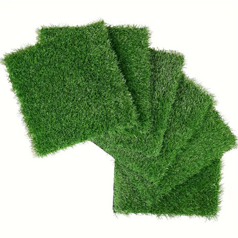 Dalle gazon synthétique 30x30 cm, lot de 36, clipsable, pour terrasse balcon jardin, aspect naturel, vert (1/5)
