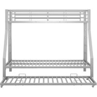 Lit Superposé 90/140x200cm - Métal avec Lit Gigogne & Échelles - Pour Enfant, Chambre -Gray