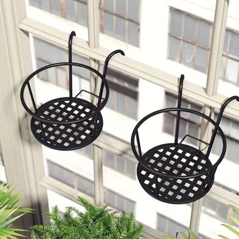 Support vertical en métal pour pot de fleurs, balcon, jardinière