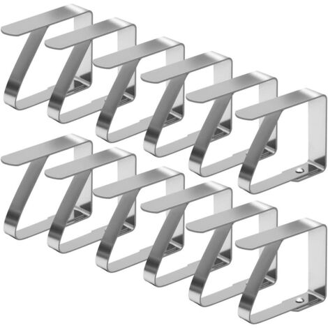 Lot De 8 Pinces à Nappe En Acier Inoxydable Doré – Anti-Vent Pour Table Extérieur, Pique-Nique, Mariage, Fête – Fixation Solide
