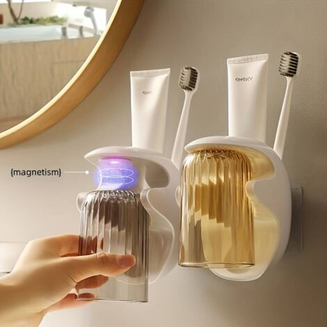 Csirnto Brosse Dents Support Ventouse 4 Pièces Support de Brosse à Dents Porte Brosse à Dents Ventouse Support Mural Porte Brosse à Dents Mural pour Dortoir Salle de Bain et Douche