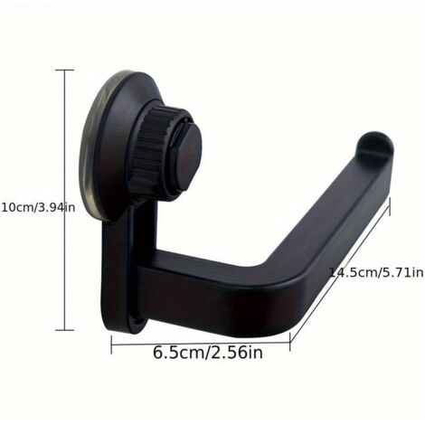 Support Mural Ventouse Rouleau Papier Toilette – Sans Perçage – Étanche Salle De Bain Cuisine – Noir/Blanc