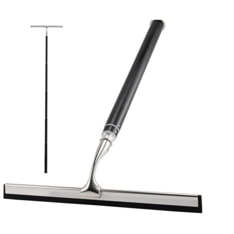 153cm Raclette de Douche, Raclette Salle de Bain, 153cm Raclette Douche Noir, Raclette Vitre Douche, pour Douche, Salle de Bain, Carrelage, Miroir, Fenêtre, Cuisine(Noir+Argent) (1/5)